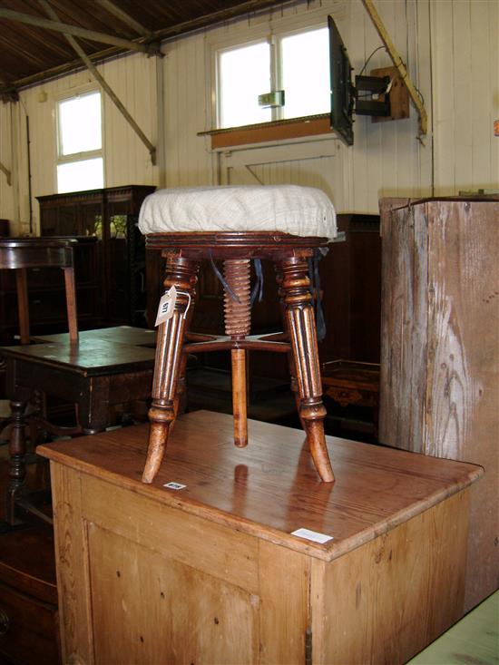 19th Century mahogany adjustable music stool